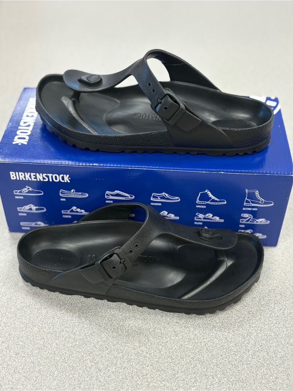 Birkenstock Eva Gizeh Black Sandals Women's Size_7 7.5 EU 38